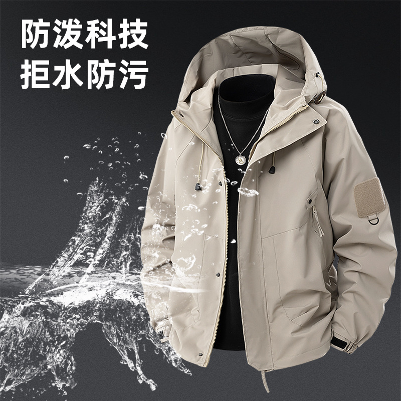2025 New American Style Outdoor Jacket Men's Windproof Waterproof Mountaineering Suit Couple's Hooded Jacket Jacket for Men