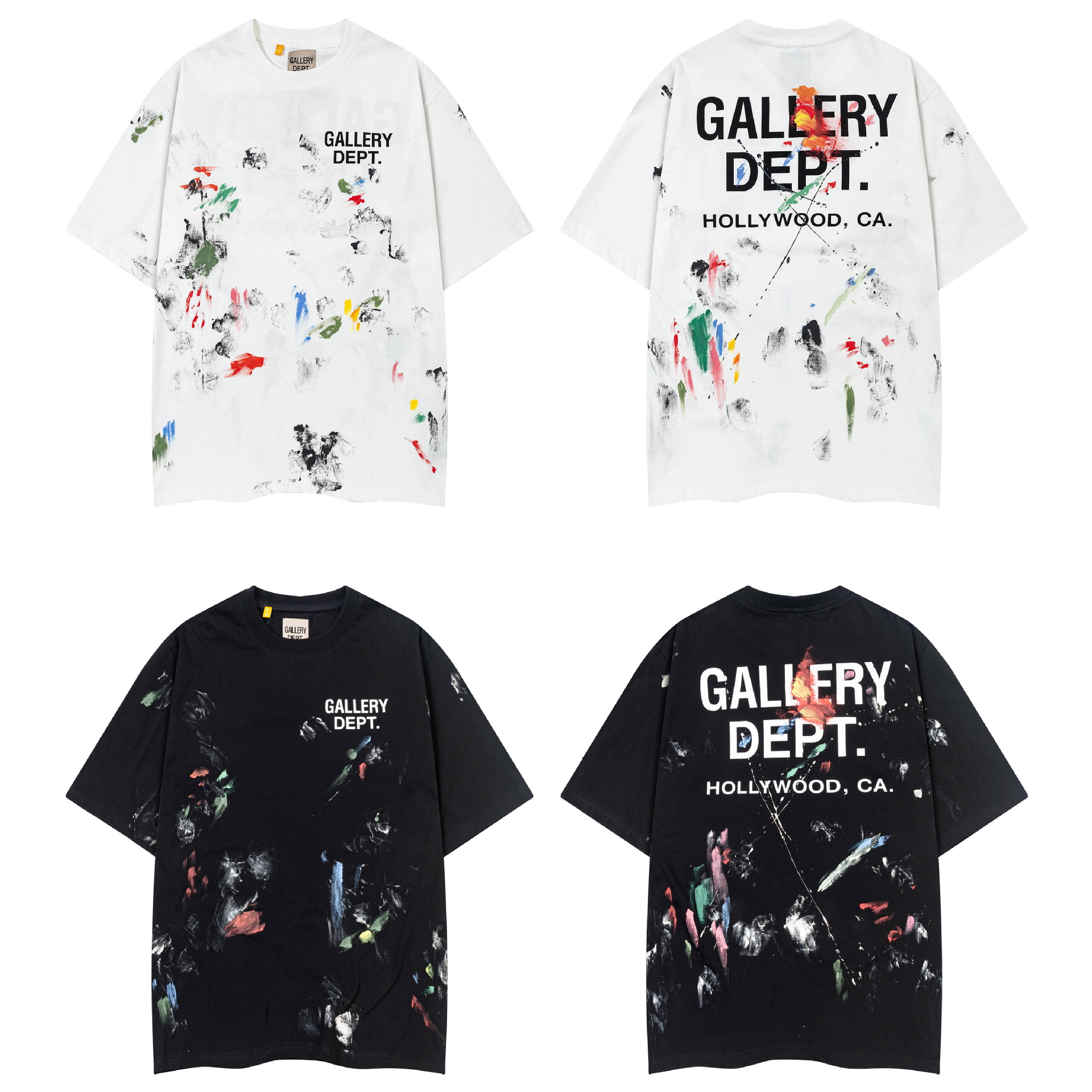 GALLERY DEPT American Style Fashion Brand 25ss Vintage Hand-painted Graffiti Casual Loose Short-sleeved T-shirt Men's High Version