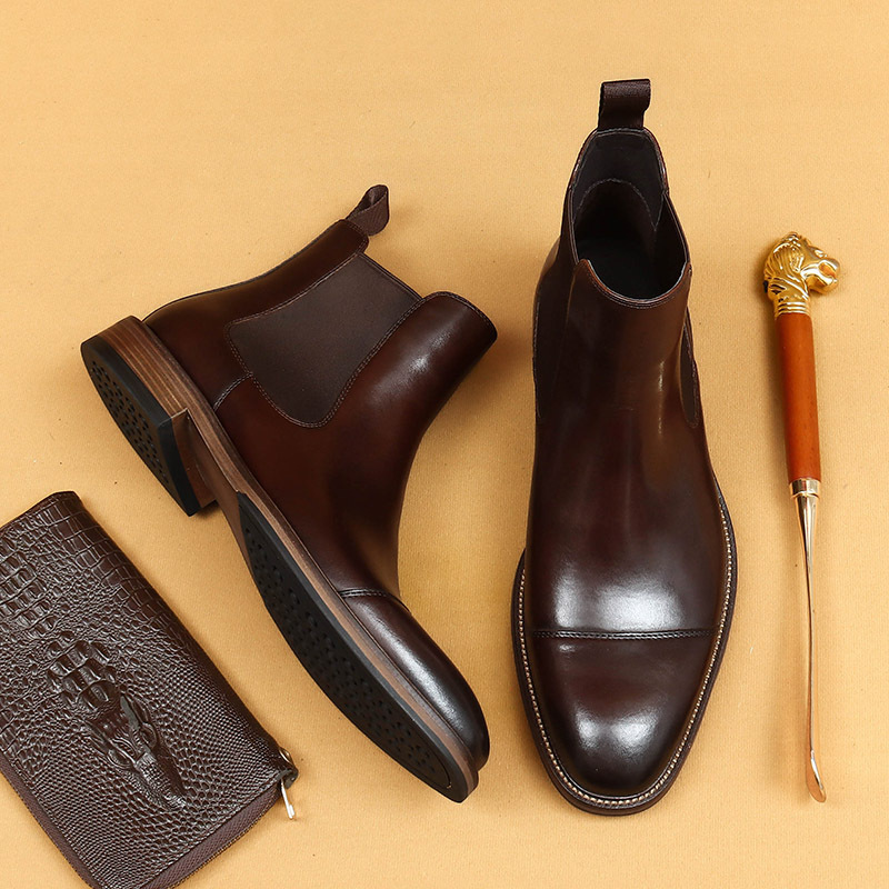 [vip for] three joint Chelsea boots pointed men's leather leather leather leather leather leather leather leather business formal winter men's boots