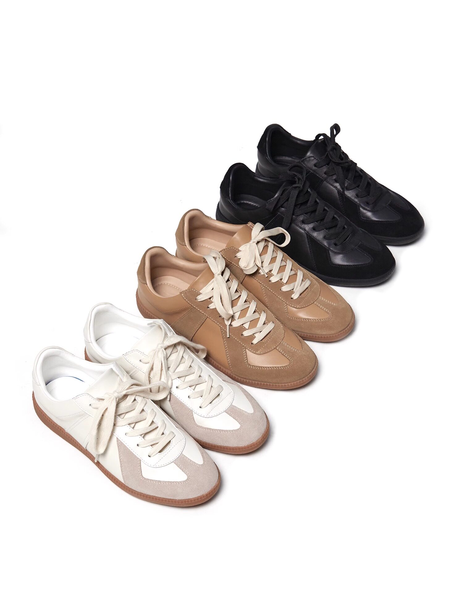 -Ttulf-Imported Cowhide Color-Blocked Environmentally Friendly Coffee Grounds Insoles Raw Rubber Outsole Moral Training Shoes Casual Men's Sneakers