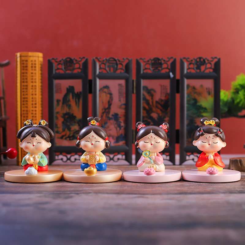 Cute new Tang ladies pray to transport mobile phone bracket decoration ornaments computer desktop put mobile phone factory direct sales