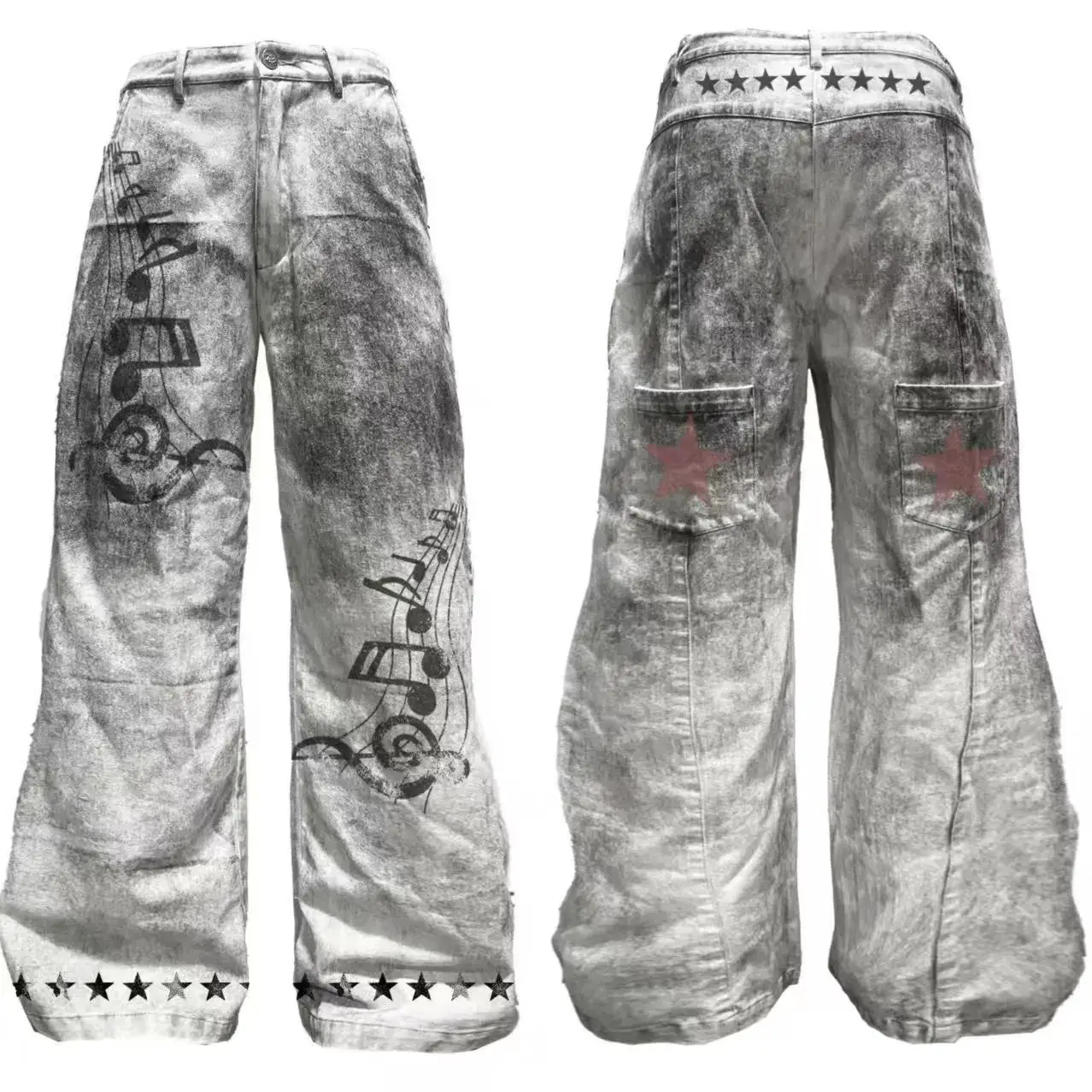 DETW 25ss Note Original Niche Heavy Industry Washing 18 Mud Dye Profile Three-dimensional Men's and Women's Casual Pants-DETW OnLine