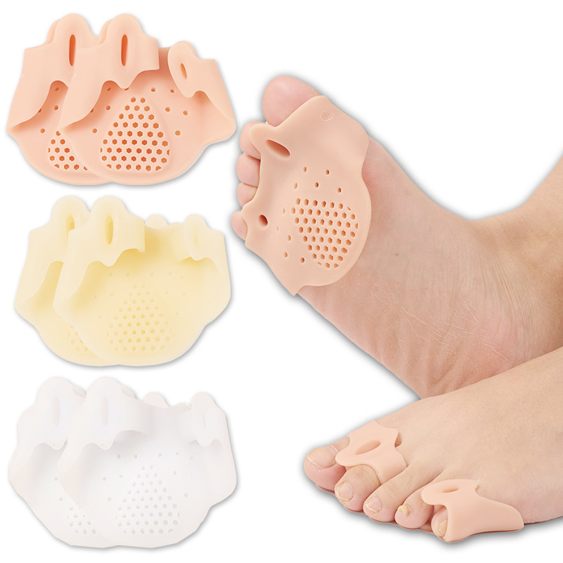 Three-hole thumb valgus toe splitter with hole foot center thickened shock absorption massage forefoot pad big foot bone orthopedic sleeve
