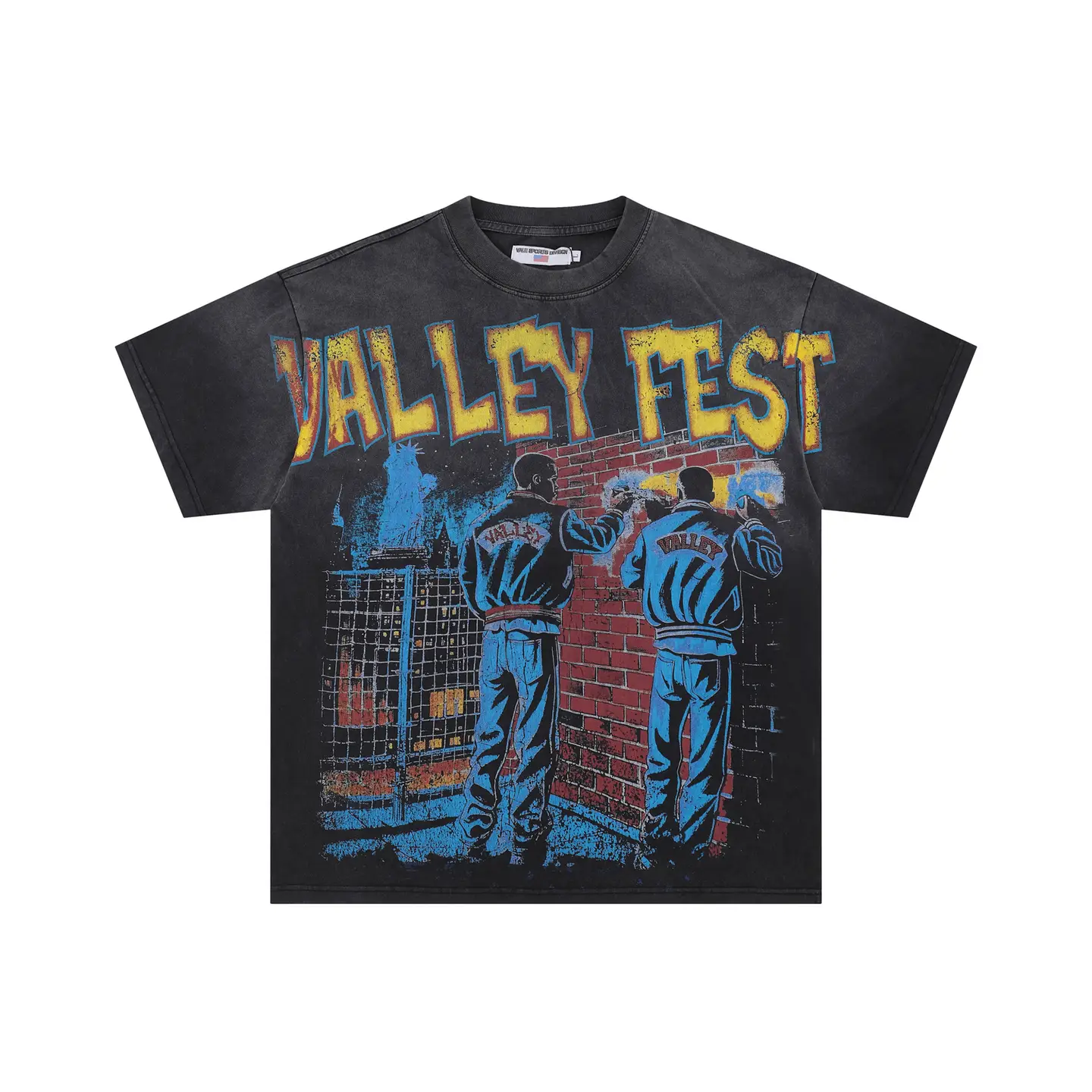 Vale Forever Valley Tee New Washed and Distressed Short-Sleeved Loose T-Shirt 2025 New Summer Trend