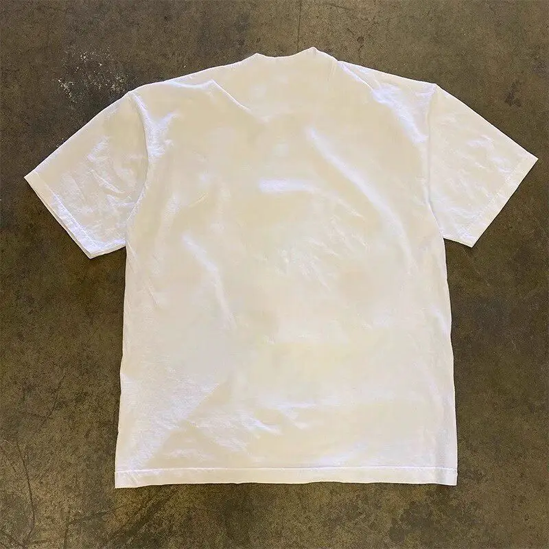 Xiao Chen Has Many Stories 3A260G Double Yarn Pure Cotton! American Retro Heavyweight Couple's Loose Short-Sleeved T-Shirt for Women and Men