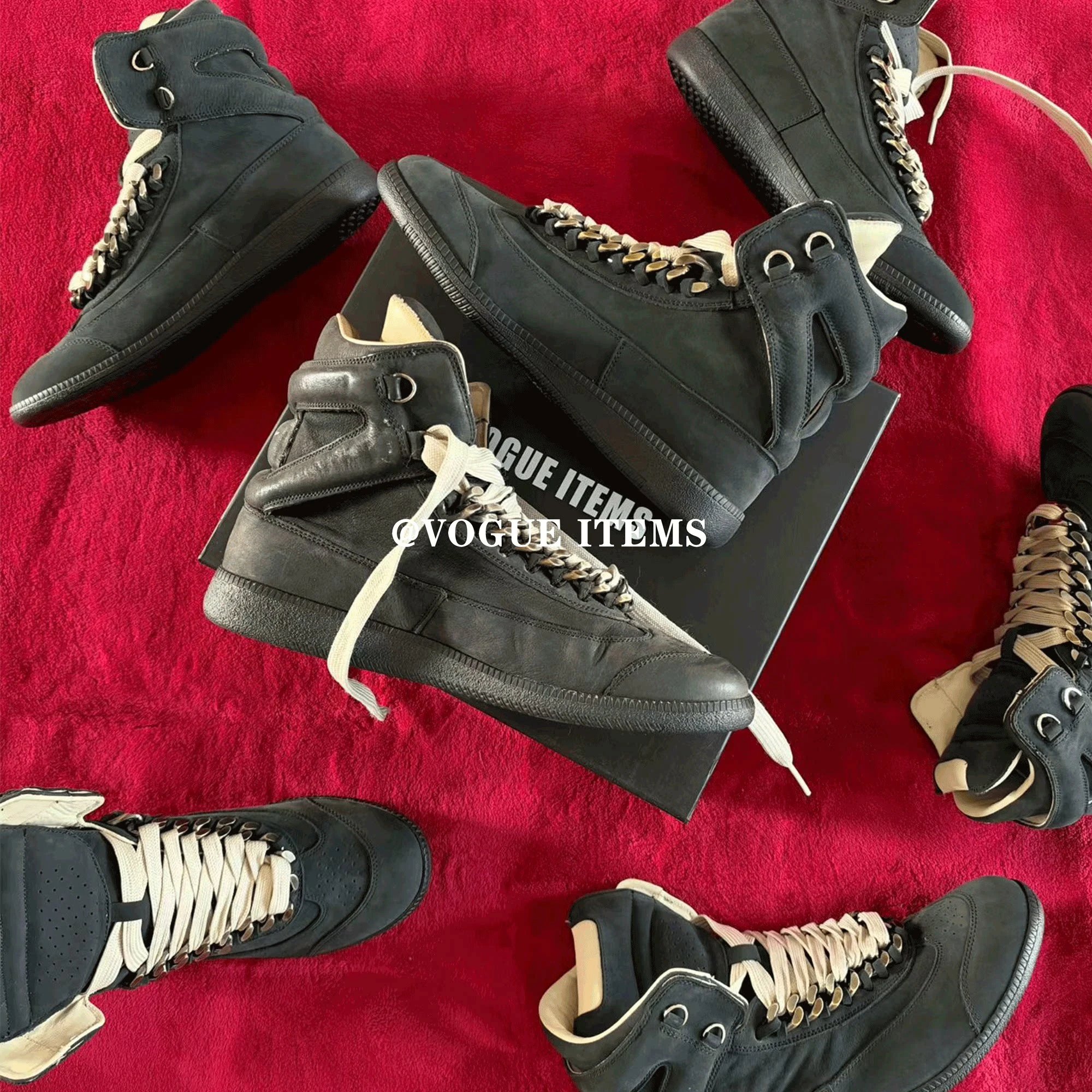 ArchiveSS14MMCubanLinkHighTops high-top/Cuban chain leather sneakers TB1080491485761