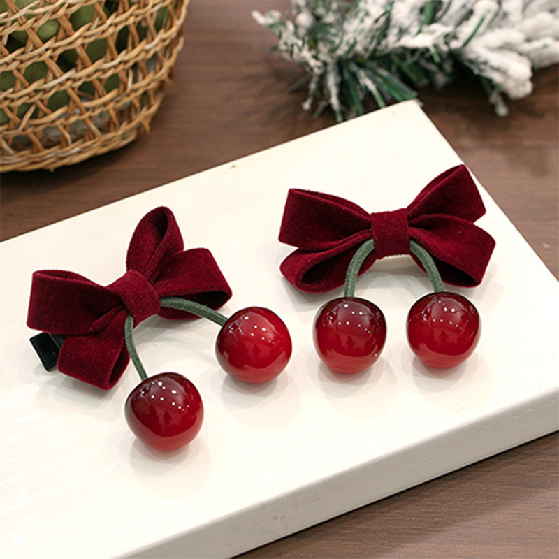 New Red Velvet Bow Hair Clip for Women, Autumn and Winter High-End Side Bangs Clip, Hairpin, Hair Accessory Clip