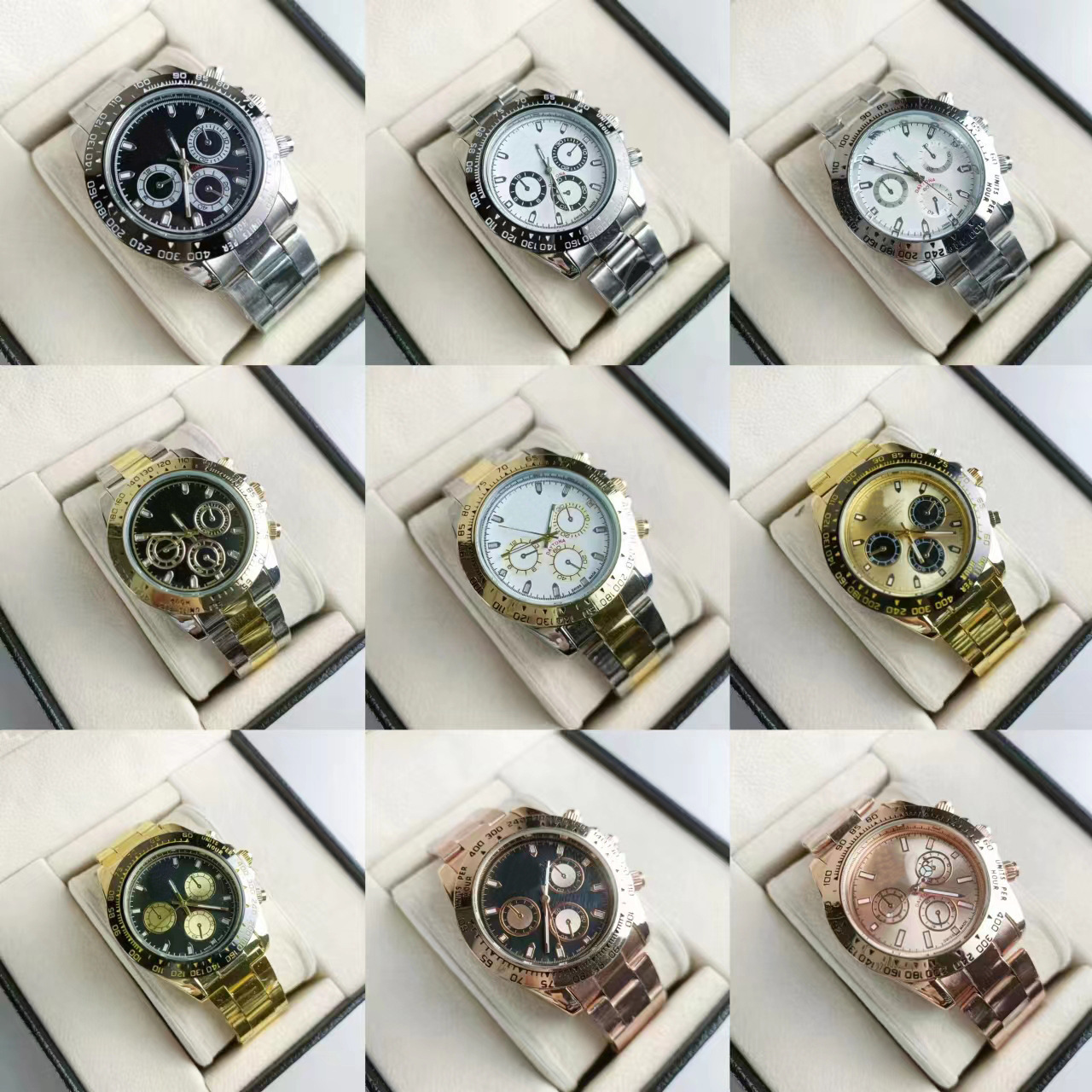 Dinatone Foreign Trade Submersible Water Ghost Original Steel Belt Luminous Waterproof Non-mechanical Quartz Watch with Box