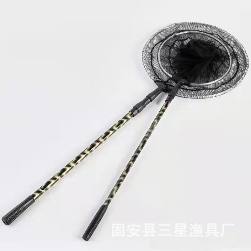 Manufacturer Wholesale Aluminum Alloy Fishing Net, Foldable Small Eye Fishing Net 1.5- 2.1m Telescopic Colorful Fishing Net Rod