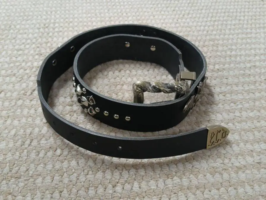 Now. Erd Melancholic Rich Second-Generation 24Ss Bat Rivet Tree Paste Leather Belt