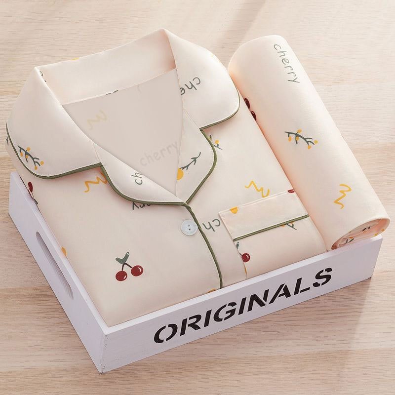 Spring and Autumn Japanese-Style Pastoral Pajamas for Women, Sweet Small Floral Print, Fresh and Casual Loungewear, Plus Size Set