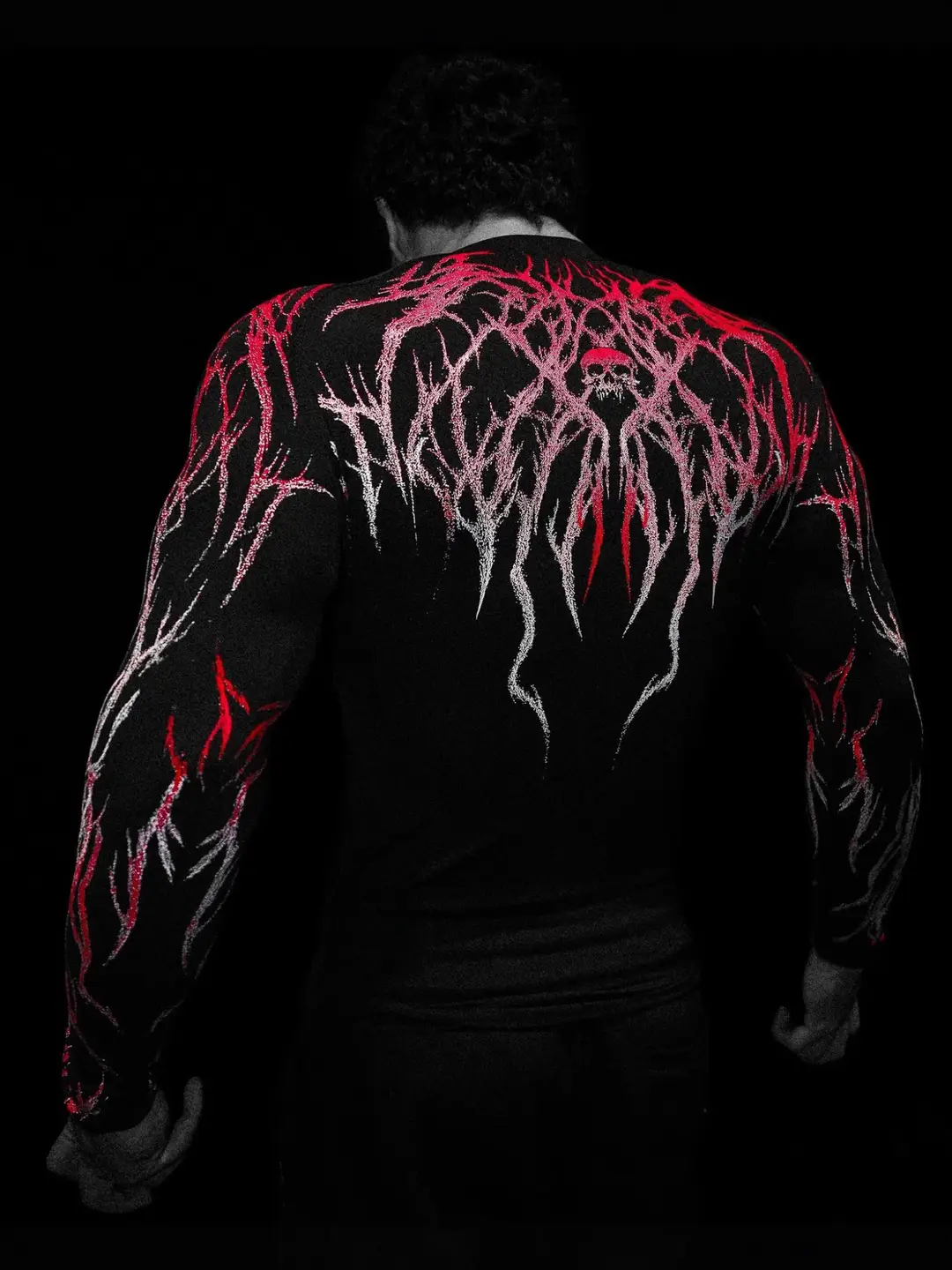 Breathedivinity American Trendy Brand Dark Style Men's Long-Sleeved T-Shirt Sports Fitness Stretch Top