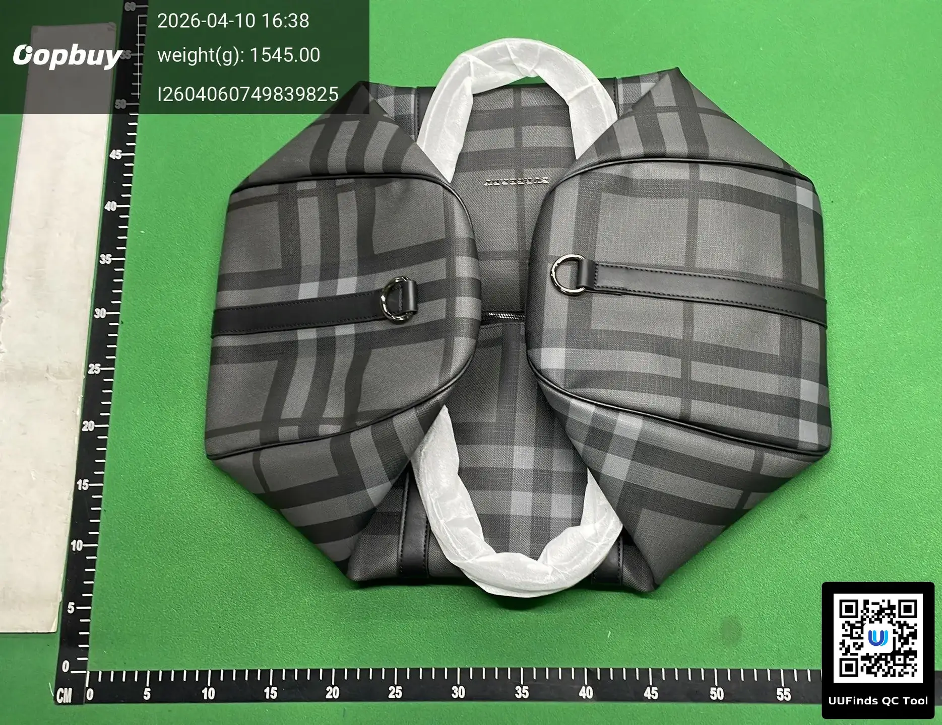 Burberry Haymarket Check Tote Bag Black