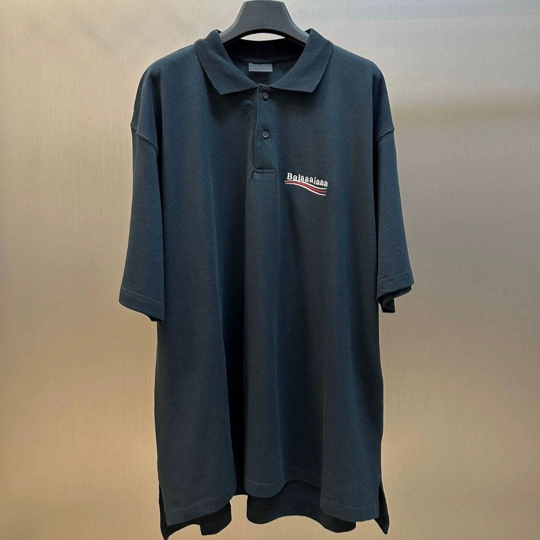 Tajima embroidery 25ss summer new cola wave loose polo shirt men's versatile Japanese short sleeved trend