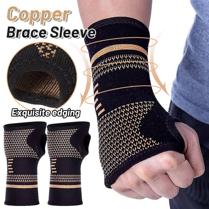 Copper Fiber Palm Protection Nylon Knitted Jacquard Sport Copper Ion Palm Protection Wrist Fitness Football Basketball Wrist Protection