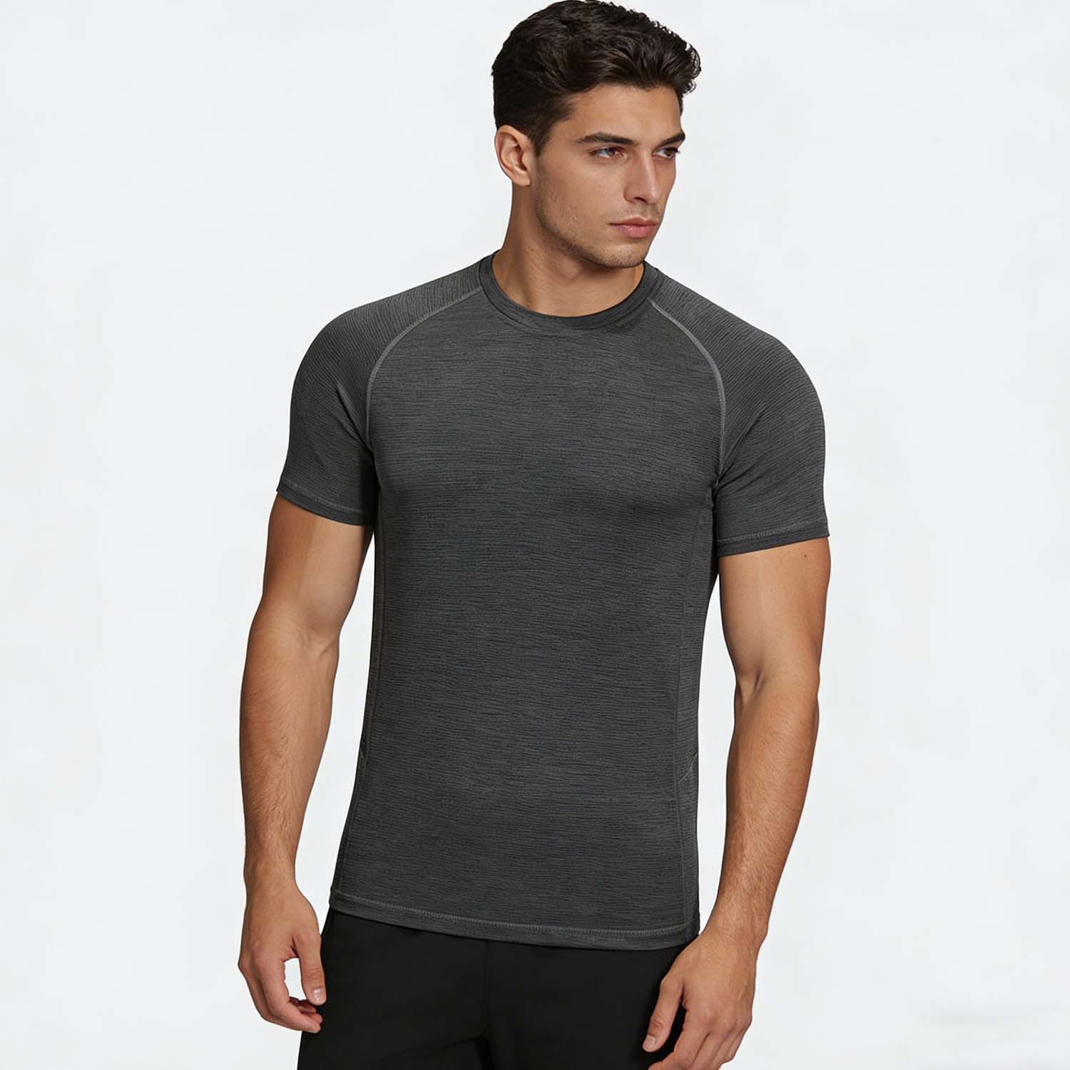 Bird House Same Style Men's Quick-Drying Training Fitness Clothing Breathable Compression Shirt Round Neck Top Short-Sleeve T-Shirt Shaping