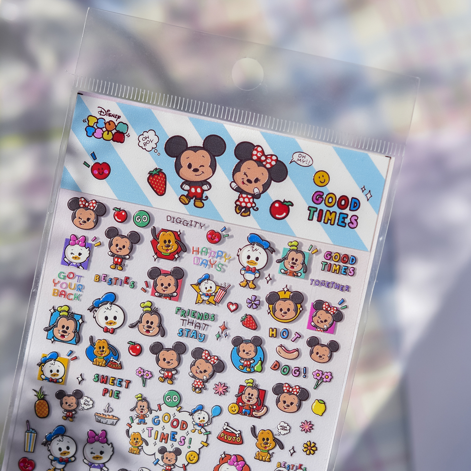 Disney Tomoni Embossed Nail Art Stickers Mickey Kidsren Cartoon Mickey Mouse Creative Handbook Stationery Stickers