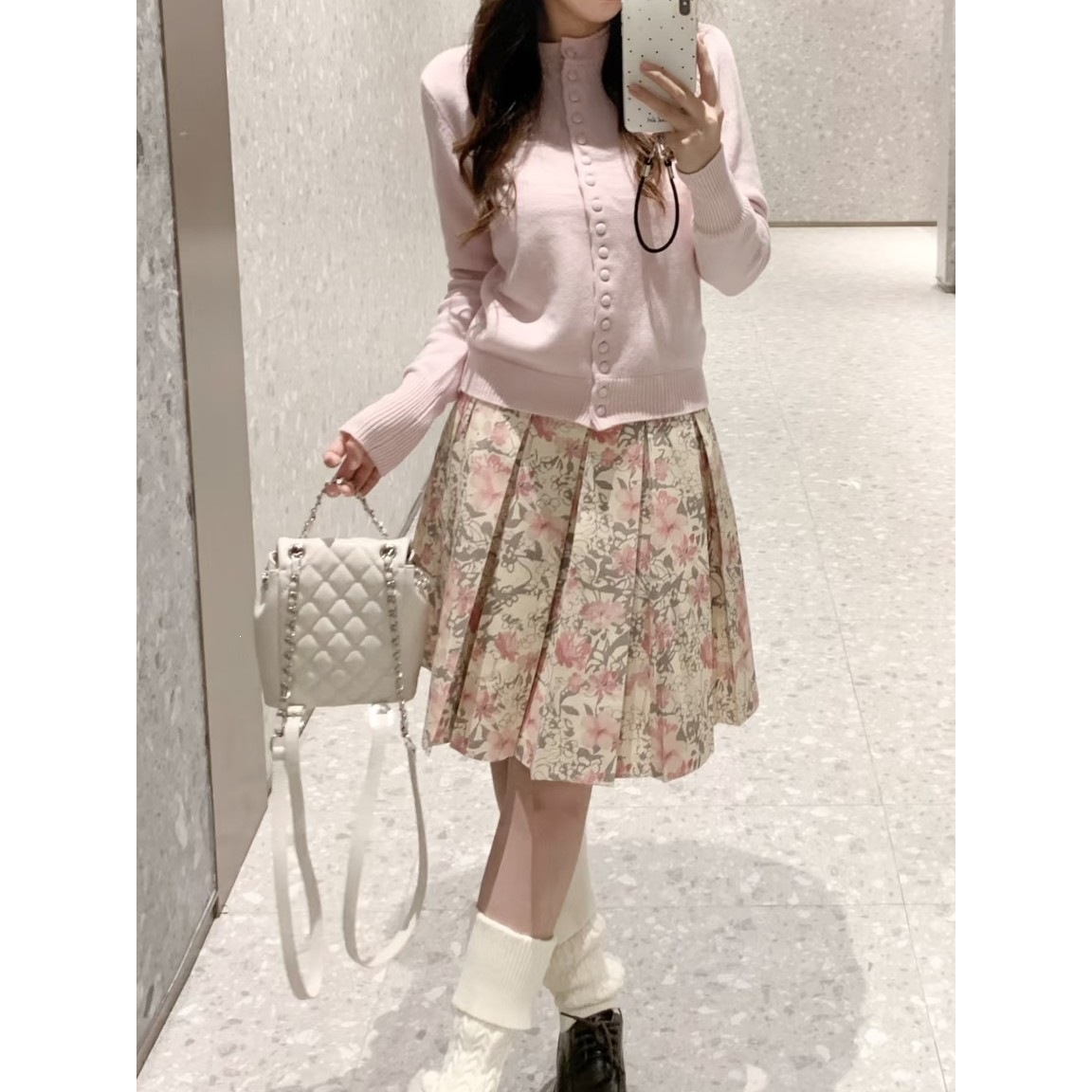 2026 New Korean Style Outfit: Women's Spring Pink Top, Floral Half-Skirt, Apricot Embroidered Half-Skirt