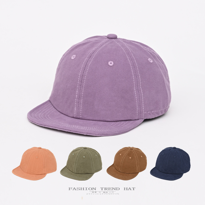 Japanese-Style Short-Brim Baseball Cap Unisex Street Hip-Hop Spring Summer Trendy Soft Brim Comfortable Retro Workwear Hat