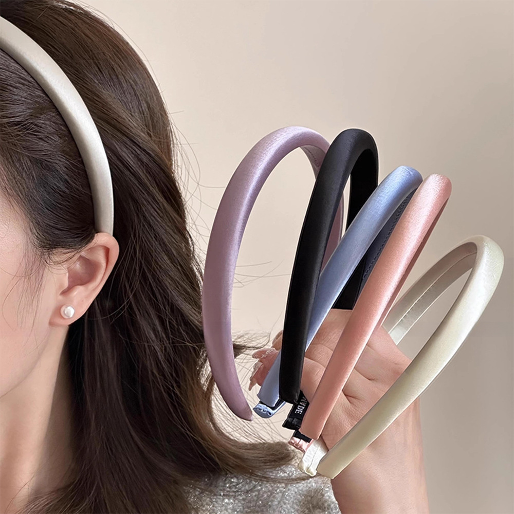 Going Out All-match Satin Hair Band Women's 2025 New Style Summer Face Wash Hair Band High-end Fashionable Hair Compression Headwear