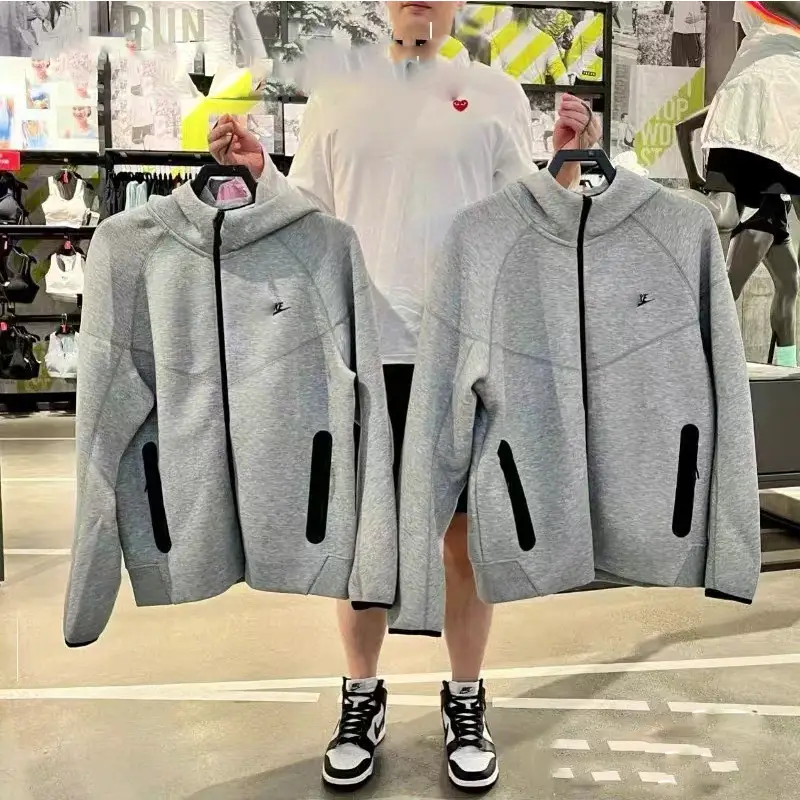 Heavy Weight Cotton Sports Cover Men's Autumn and Winter New Loose Training Hooded Knitted Sports Jacket Women Fb7922-010
