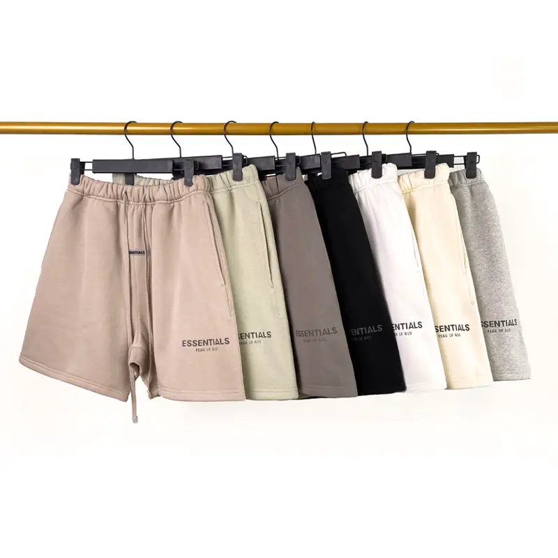 Fog Multi-Line Essentials Cotton Shorts Summer High Street Casual Drawstring Reflective Couple Style Loose Five-Point Shorts