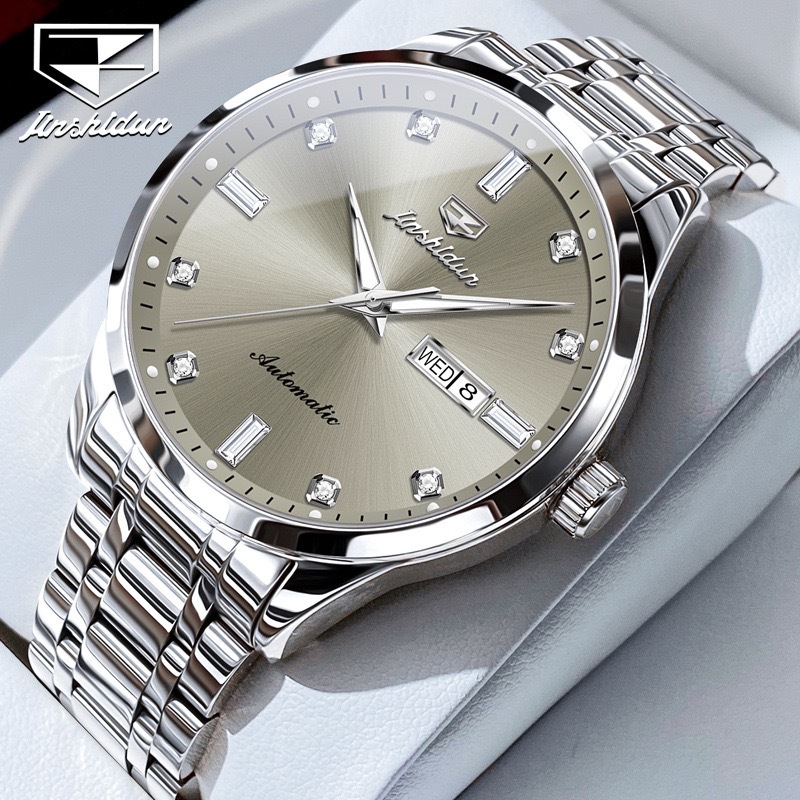 Swiss New Large Dial Fully Automatic Mechanical Watch Waterproof Ultra-Thin Business Men's Watch Luminous Authentic Gift for Dad and Husband