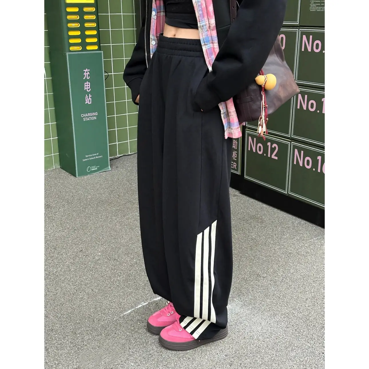 God Pants Vintage Sports Style AD Style Classic Tri-Bar Machete Straight Drawstring Terry Sweatpants Sweatpants