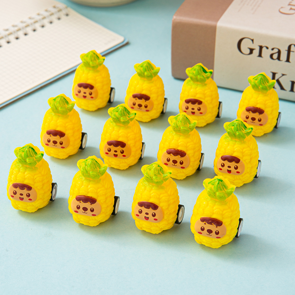 Creative Food Play Mini Pineapple Fruit Huili Car Children's Toy Gift Cross-border Supply Stall Wholesale