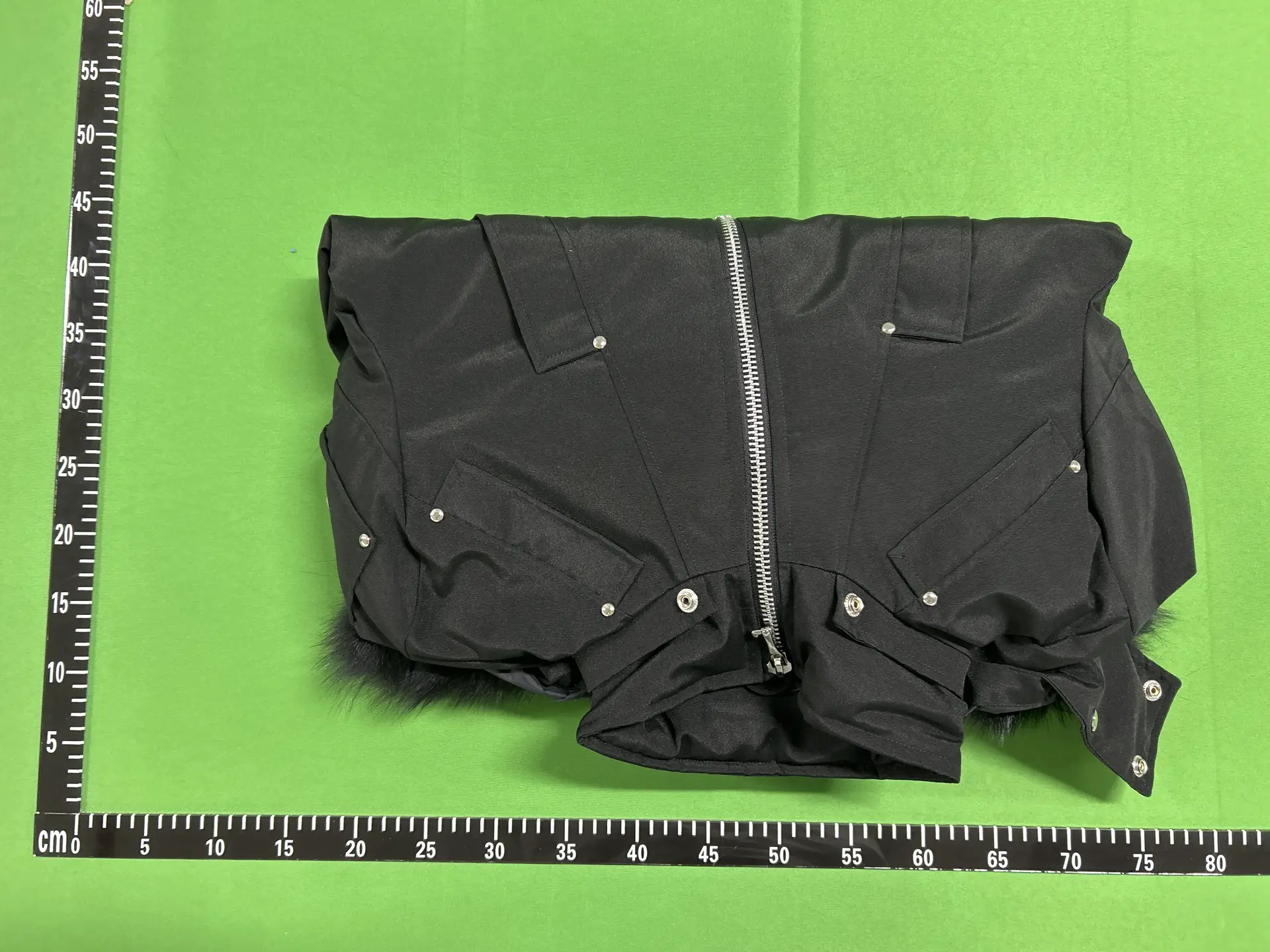 Moose Knuckles Black Bomber Jacket with Fur Trim