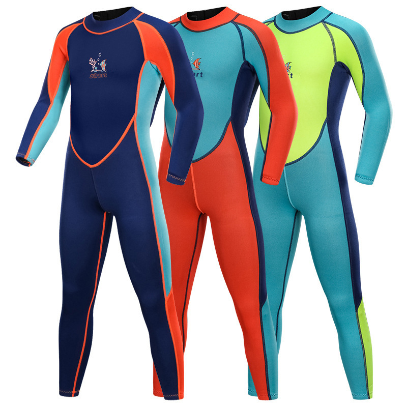 Shabbat new children's sunscreen long sleeve snorkeling suit girls boys one-piece swimsuit swimsuit diving suit wholesale