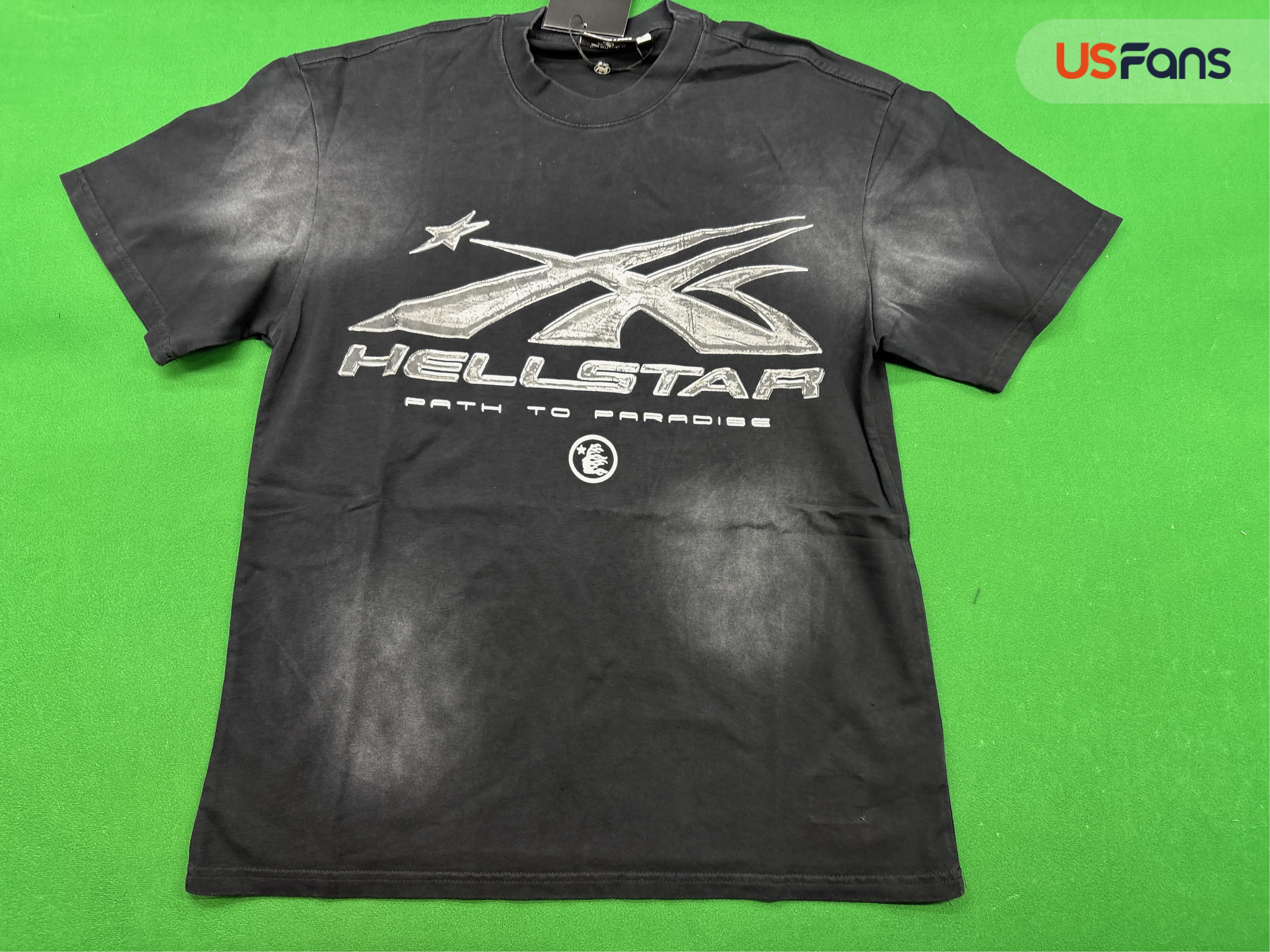Hellstar Hellstar Washed Retro American Fashion Printed Short-Sleeved T-Shirt — QC-foto 2