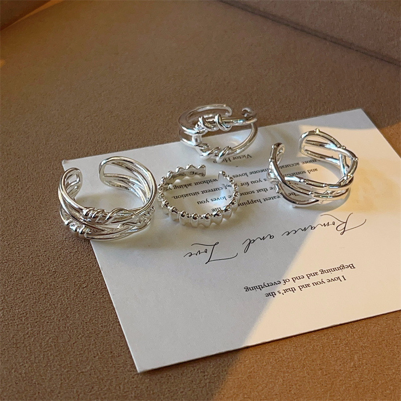 Unique Niche Design, Irregular Twist Ring, Ins Style, Personalized Stackable Index Finger Ring, Real Gold Electroplated Ring