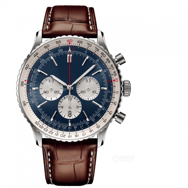 2024 foreign trade cross-border new men's business quartz 6-pin full-function belt watch manufacturers supply one piece