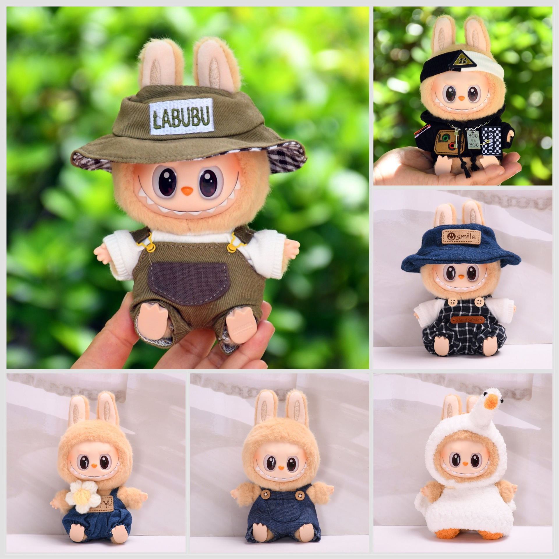 clothes only] second generation blind box sit party labubu casual suit doll clothes pendant pull cloth for clothes