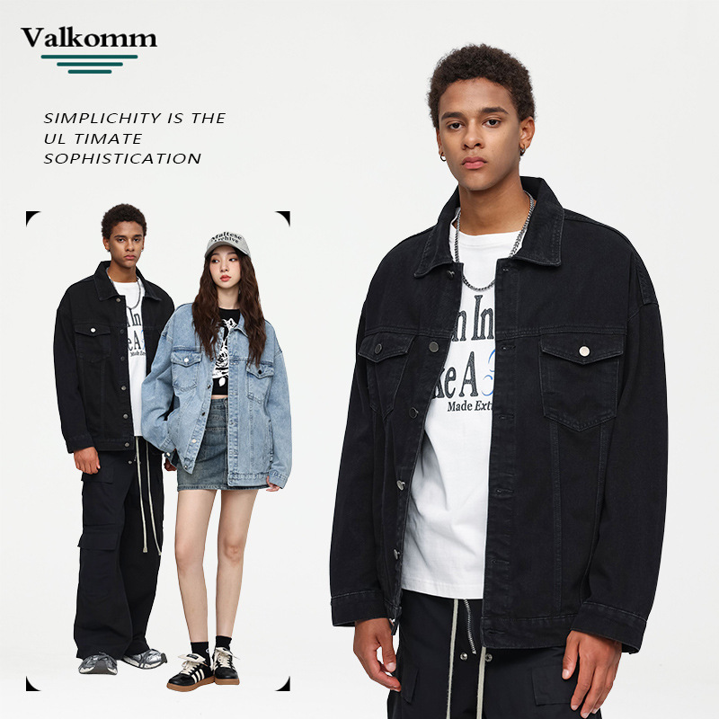 Laikke Men's Spring New Denim Jacket Trendy American Retro Loose Casual Denim Coat