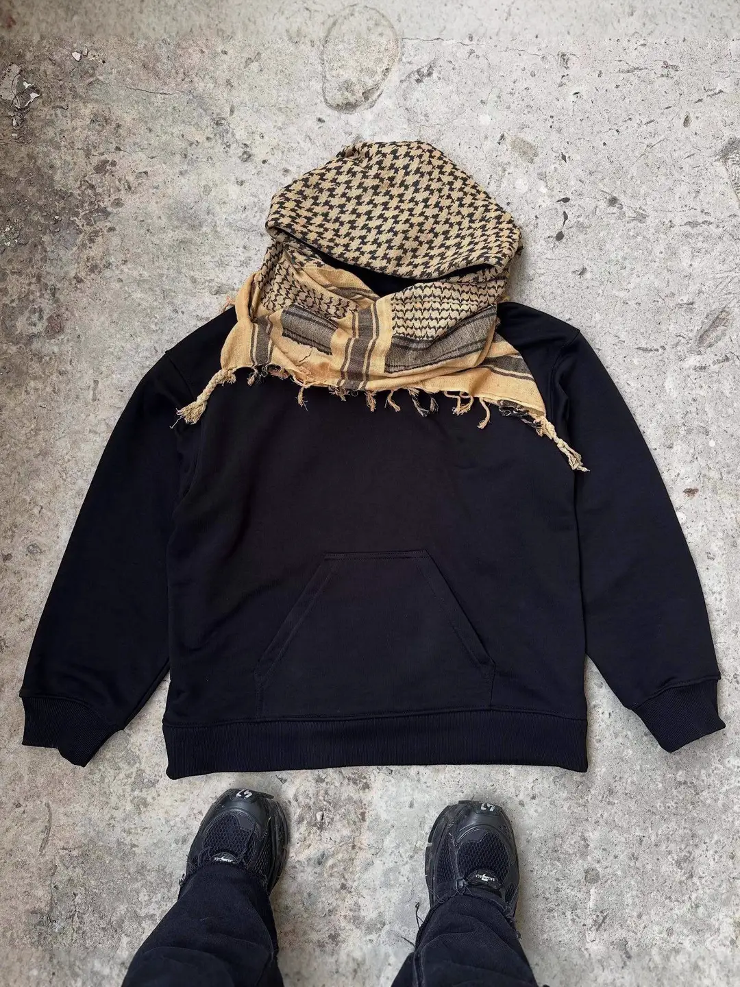 European and American Ins Style Cross-Border New Style Personalized Headscarf Windproof Hooded Sweatshirt for Men and Women Fashion Street Pullover Sweatshirt