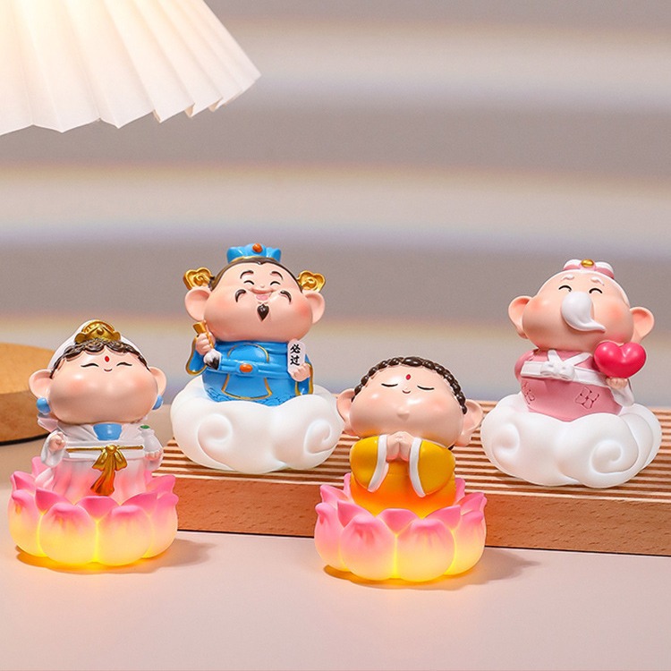 Good Luck Lian Little Fairy Desktop Nightlight Office Emotional Stability Ornaments God of Wealth Guanyin Tathagata Wenqu Star