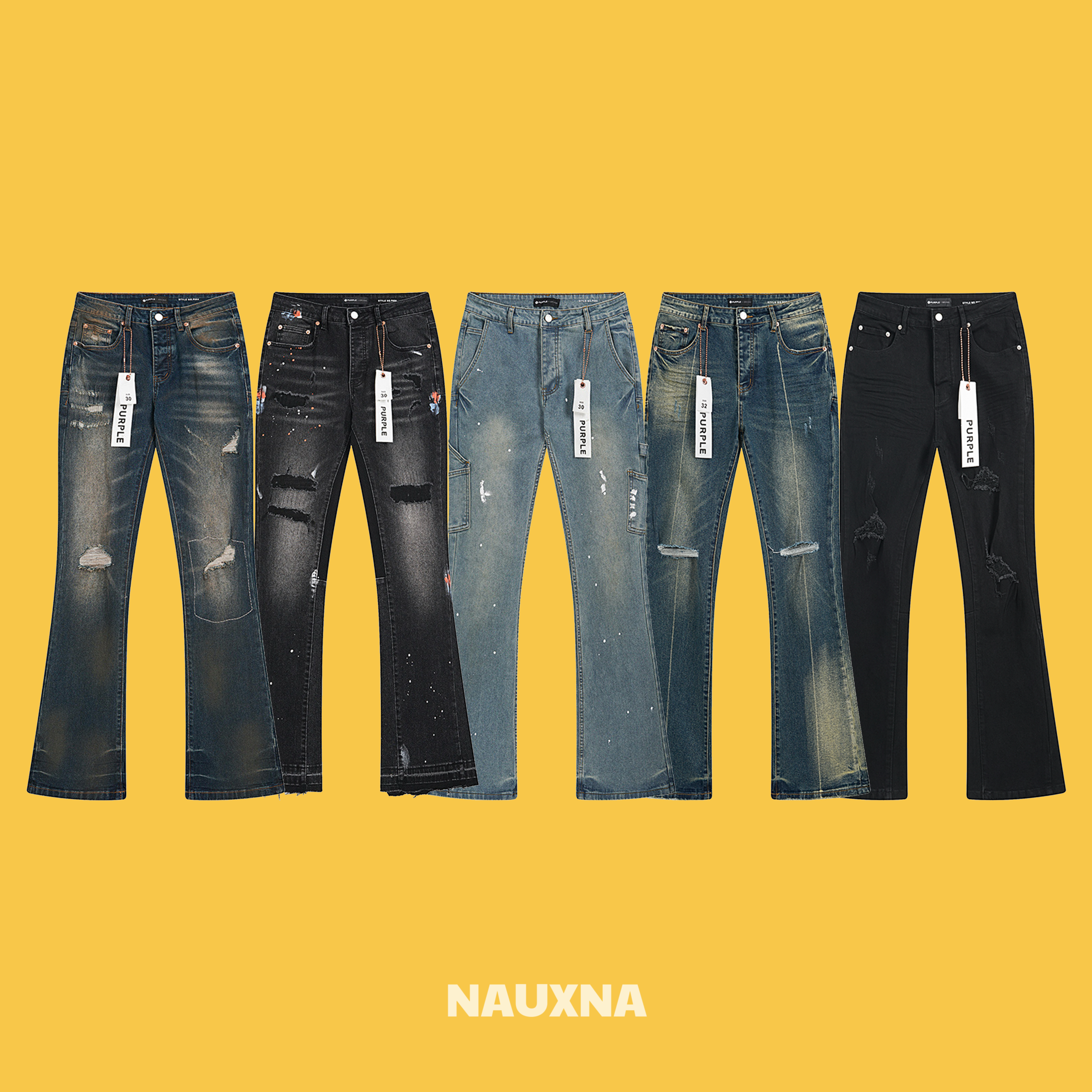 Purple Brand Patch Repair Flare Jeans Micro-Flared Jeans
