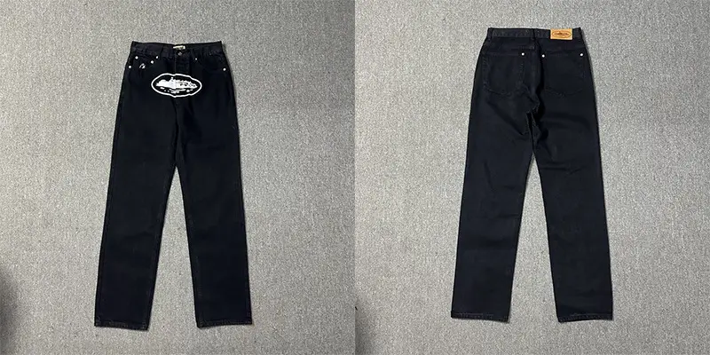 Corteiz 2024 New Embroidered Logo Heavy Industry Washed Denim Mid-length Pants Beautiful Trendy Casual Pants for Men and Women