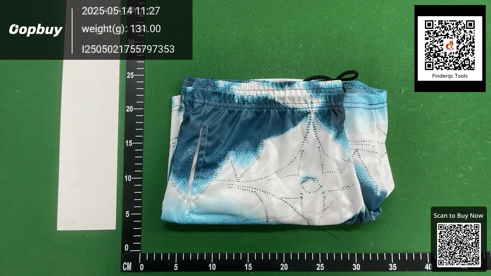 Men's Swim Trunks Blue White Pattern
