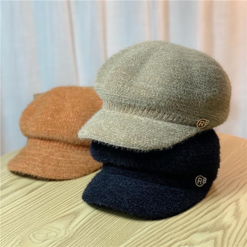 Delicate Wool Blended Hat, Thickeneded Beret, Large Brim Octagonal Hat, Women's Trendy Autumn and Winter Fashionable Warm Women's Trendy Brand