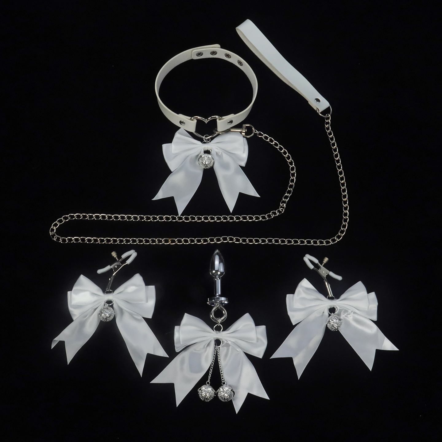 Sexy Bow-Knot Bell Collar, Training Sm Harness Chain, Sexy Nipple Clamps, Anal Plug Toys, Breast Clamps, Dropshipping