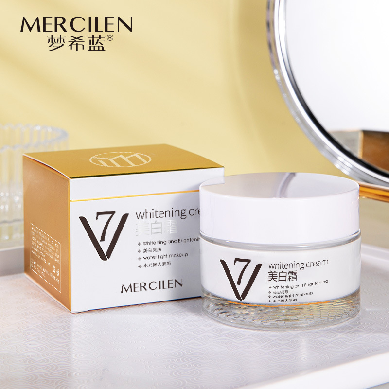 Mengxilan Whitening Cream V7 Plain Cream Lazy Cream 60g Base Cream Skin Care Cosmetics Factory