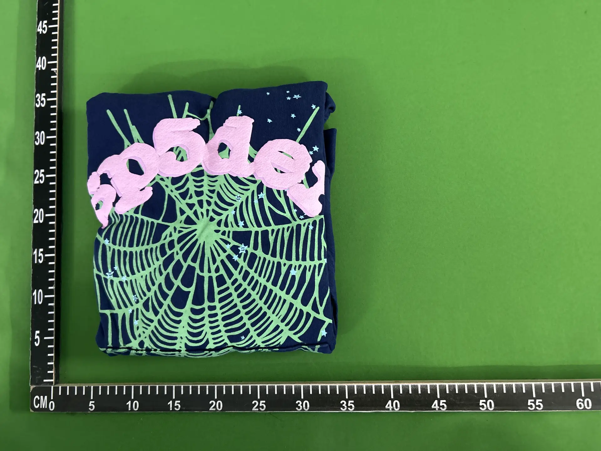 sp5der web green pink foam printed sweatshirt hoodie American high street sweatpants suit