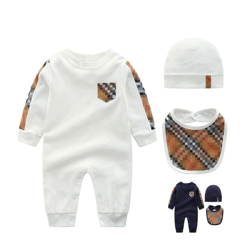 Baby Jumpsuit Autumn Outfit 0-1 Year Old Trendy Brand Newborn Baby Clothes Male Baby Pure Cotton Long-Sleeved Infant Suit Foto QC de TAOBAO na Qualit.ly