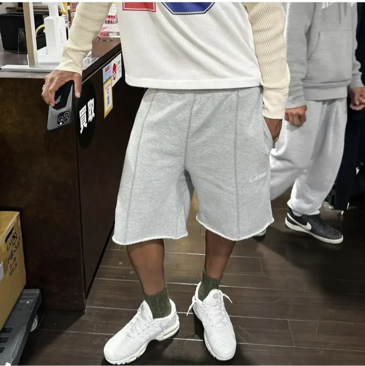 European and American Cross-border Alcatraz Embroidered Alphabet Sweatpants Men's Loose High Street Fashion Brand Sports Casual Shorts corteiz