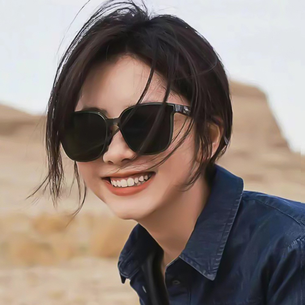Customized New Gm Sunglasses for Women with High-End Sense, Big Face, Slimming Look Sunglasses, Sun Protection, Ultraviolet Driving Polarized Glasses