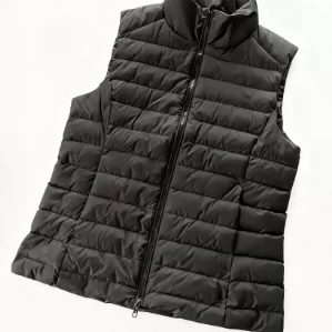Left Side Zipper Pocket, Climbing Tower, Three-Color Plush Stand-Up Collar Vest 66032017