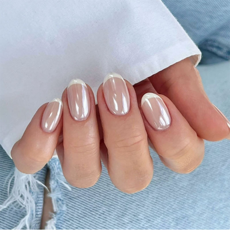 French-Style Coated Minimalist Cross-Border Style Detachable Nail Tips That Enhance Complexion, Wholesale from Manufacturer